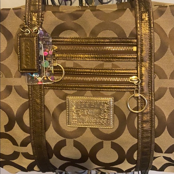 Coach poppy gold tote bag - Coach purse - Picture 3 of 16